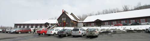 a sugar shack in quebec during early spring