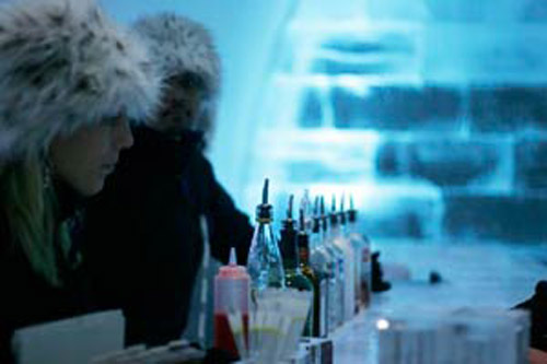 Winter Vacations - ice hotel bar