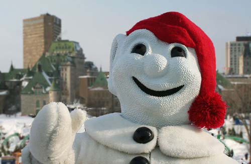 the snowman of the quebec city winter carnival